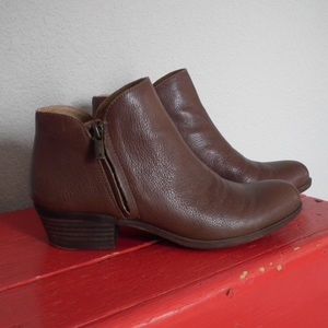 Barough Brown Leather Ankle Booties